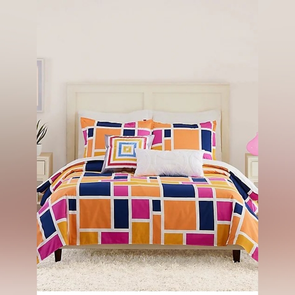 Trina Turk Mondrian 200 Thread Count Cotton Percale 2-Piece Duvet Cover Set-Twin - Picture 1 of 5